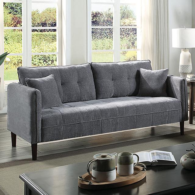 LYNDA Sofa w/ Pillows, Dark Gray LYNDA Sofa w/ Pillows, Dark Gray Half Price Furniture