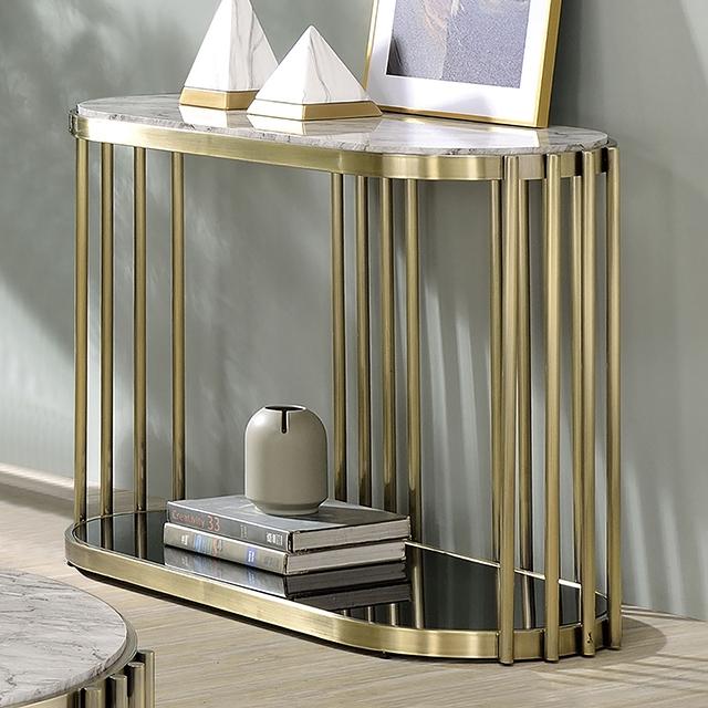 OFELIA Sofa Table, Antique Brass/Black OFELIA Sofa Table, Antique Brass/Black Half Price Furniture