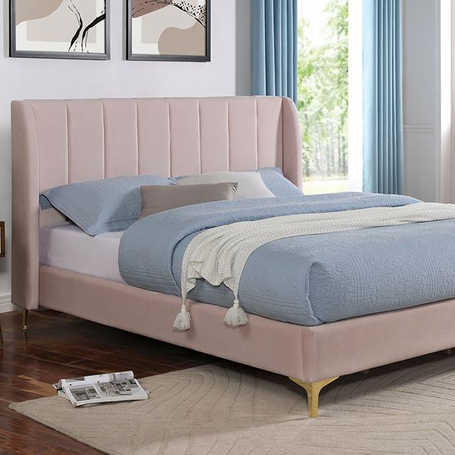 PEARL Full Bed, Light Pink PEARL Full Bed, Light Pink Half Price Furniture