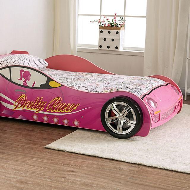 PRETTY GIRL CAR BED Twin Bed, Pink PRETTY GIRL CAR BED Twin Bed, Pink Half Price Furniture