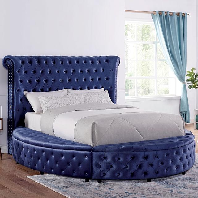 SANSOM E.King Bed, Blue SANSOM E.King Bed, Blue Half Price Furniture