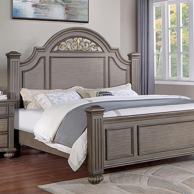 SYRACUSE Cal.King Bed, Gray SYRACUSE Cal.King Bed, Gray Half Price Furniture
