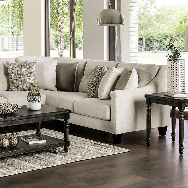 WALDPORT Sectional, Ivory  Las Vegas Furniture Stores