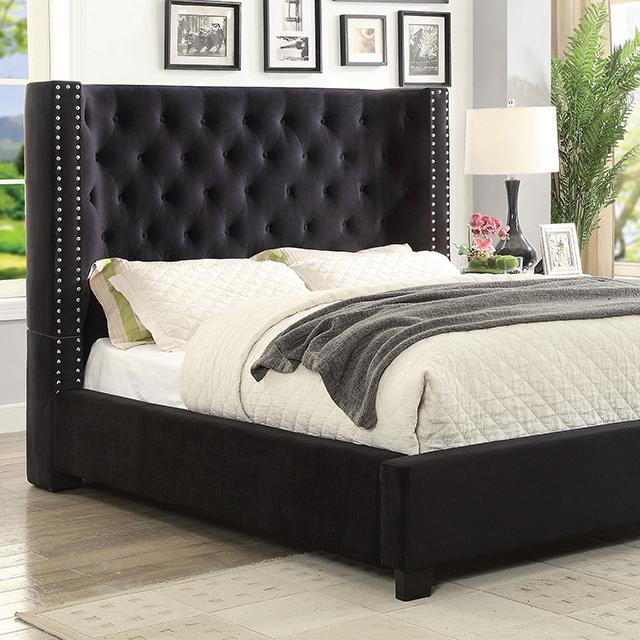 CARLEY Cal.King Bed, Black CARLEY Cal.King Bed, Black Half Price Furniture