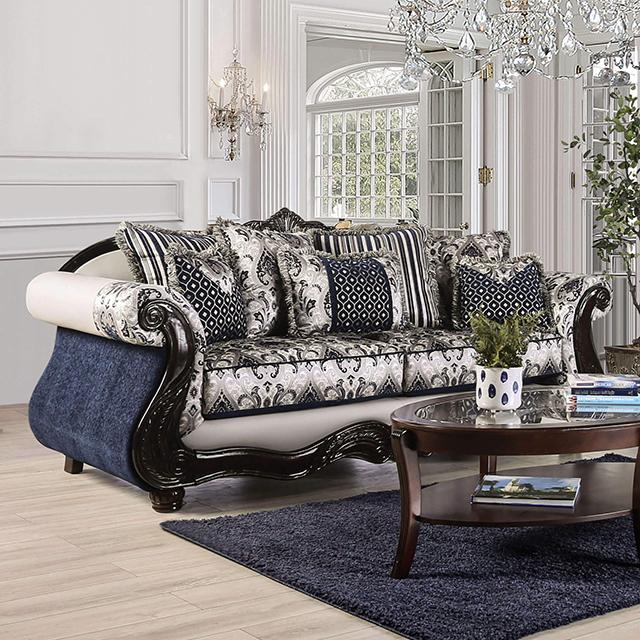 MONTESILVANO Sofa, Blue/Silver MONTESILVANO Sofa, Blue/Silver Half Price Furniture