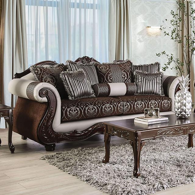 NAVARRE Sofa, Brown/White NAVARRE Sofa, Brown/White Half Price Furniture