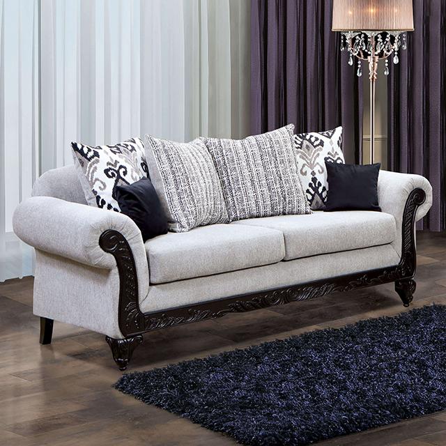 POMEZIA Sofa, Gray/Black POMEZIA Sofa, Gray/Black Half Price Furniture