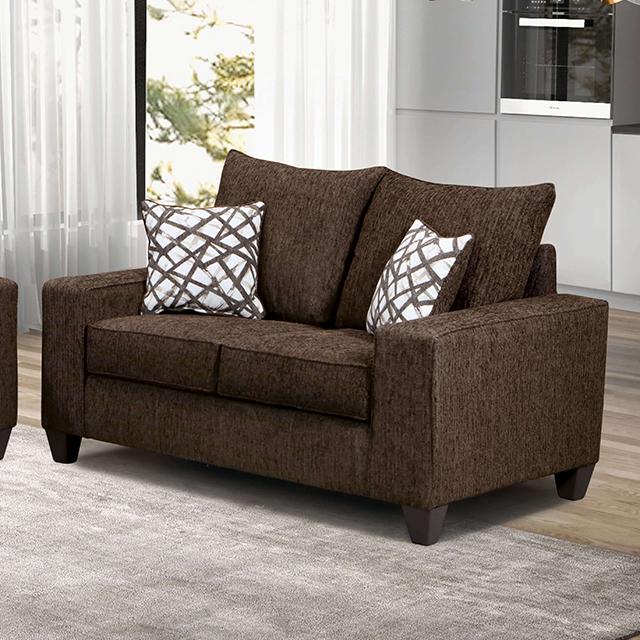 WEST ACTION Loveseat, Chocolate WEST ACTION Loveseat, Chocolate Half Price Furniture