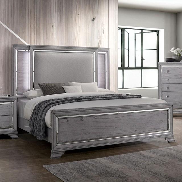 Alanis Light Gray Cal.King Bed Half Price Furniture