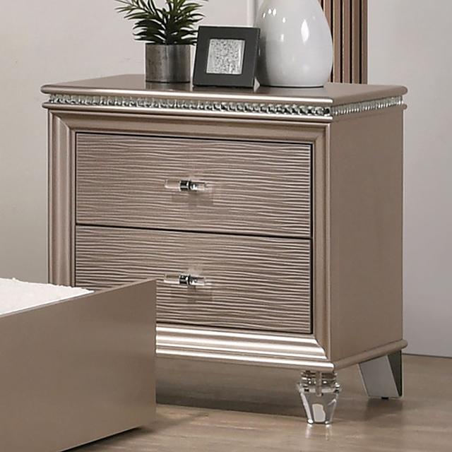 ALLIE Night Stand, Rose Gold Half Price Furniture