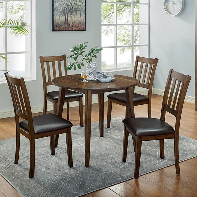 BLACKWOOD 5 Pc. Round Dining Table Set Half Price Furniture