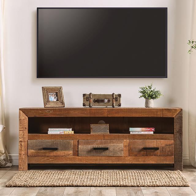 GALANTHUS Media Console, Weathered Natural Tone Half Price Furniture