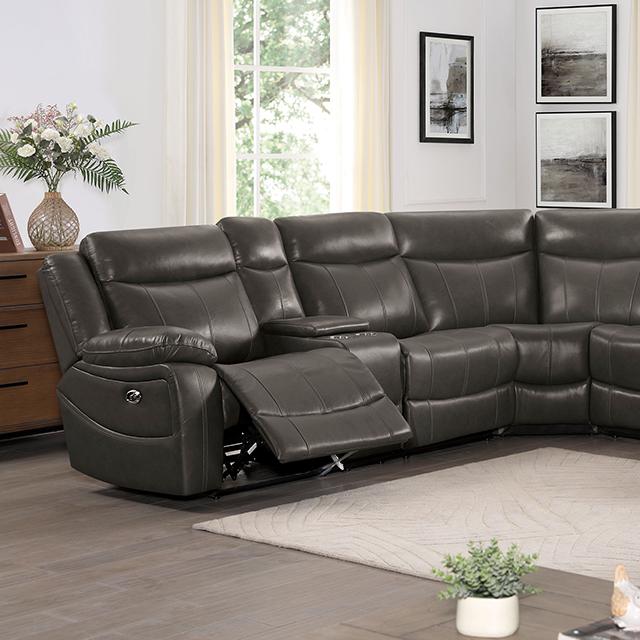 NORFOLK Power Sectional, Gray Half Price Furniture