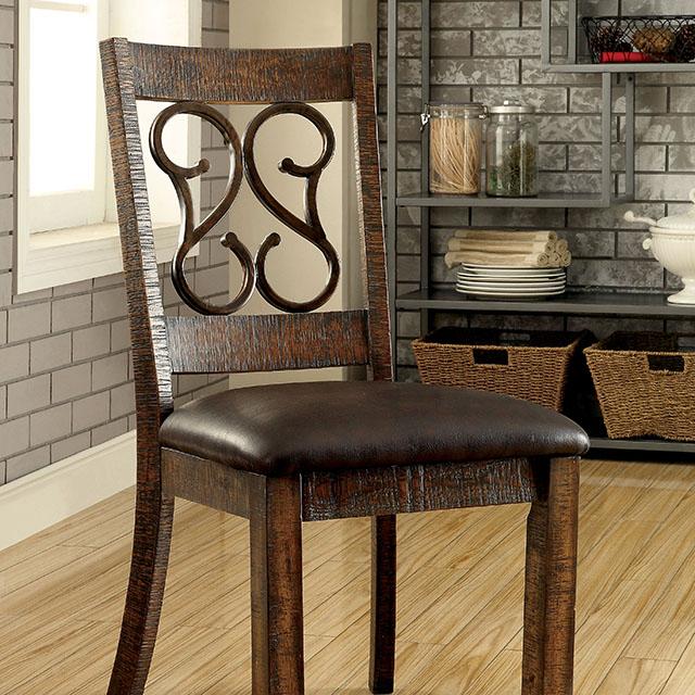 PAULINA Rustic Walnut/Espresso Side Chair (2/CTN) Half Price Furniture