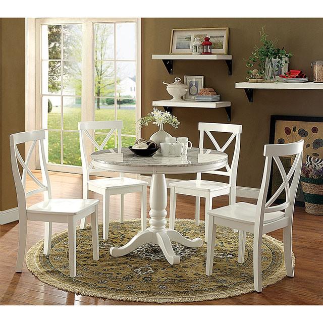 PENELOPE White Round Table Half Price Furniture