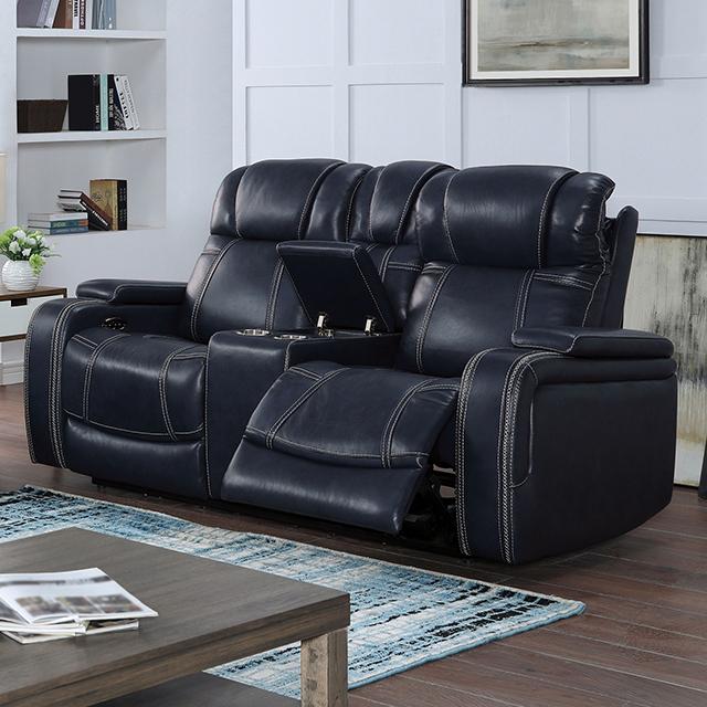 ZEPHYR Power Loveseat, Navy Half Price Furniture