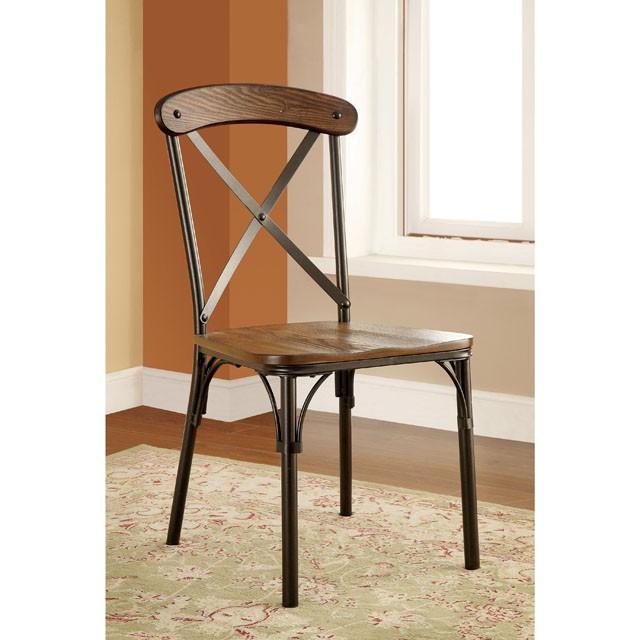 CROSBY Natural Elm/ Bronze Side Chair (2/CTN) Half Price Furniture