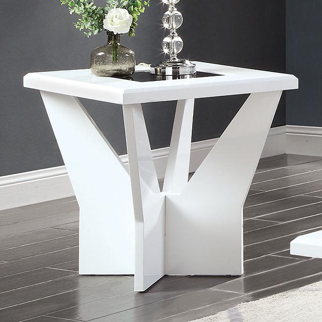 DUBENDORF End Table, White Half Price Furniture