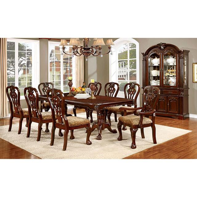 ELANA Brown Cherry Dining Table w/ 18" Butterfly Leaf Half Price Furniture