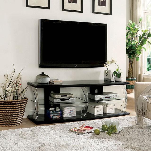 Ernst Black/Clear 60" TV Stand Half Price Furniture