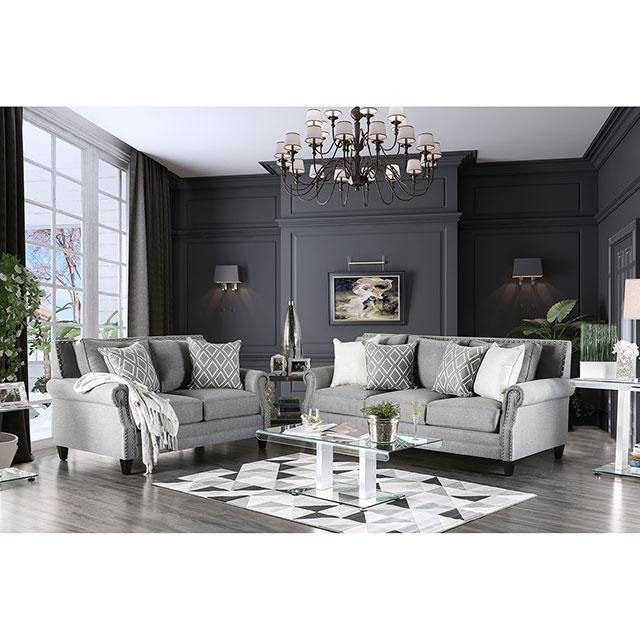 Giovanni Gray Love Seat Half Price Furniture