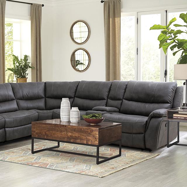 JEROMINUS Sectional, Dark Gray Half Price Furniture