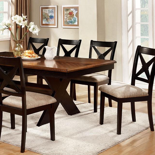 Liberta Dark Oak/Black Dining Table Half Price Furniture