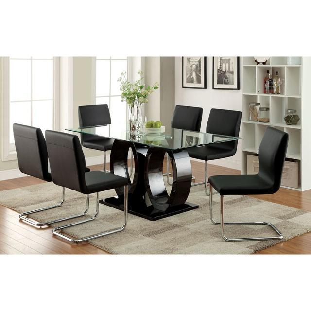 LODIA I Black Dining Table Half Price Furniture