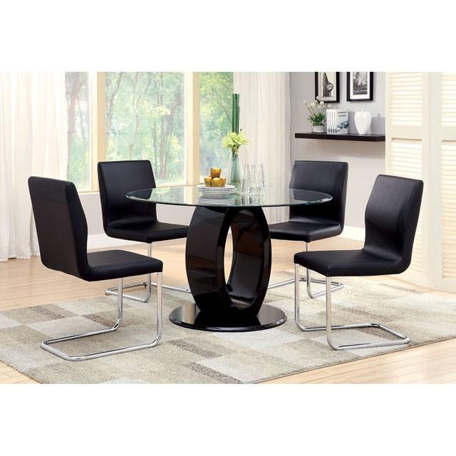 LODIA I Black Round Table Half Price Furniture