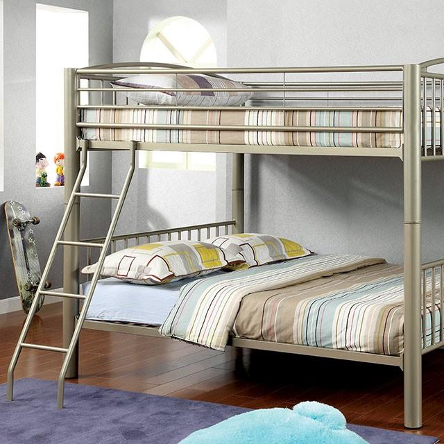Lovia Metallic Gold Full/Full Bunk Bed Half Price Furniture