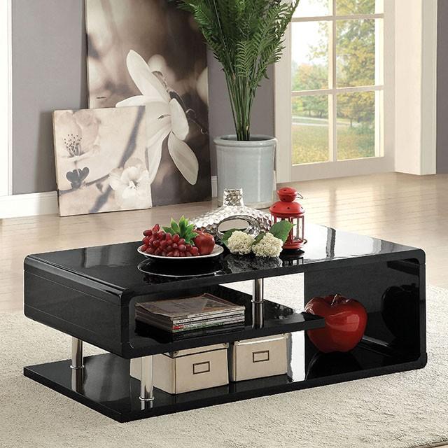 Ninove Black/Chrome Coffee Table Half Price Furniture