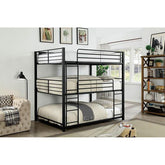 Olga I Sand Black Full Triple Decker Bed Half Price Furniture