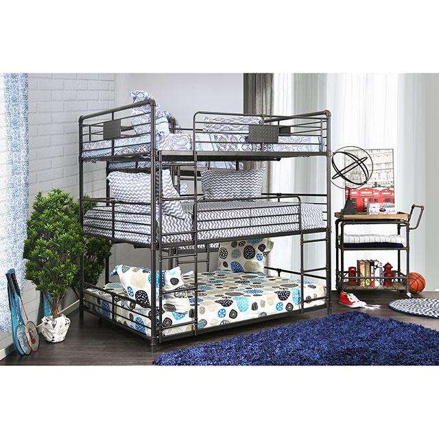 Olga I Sand Black Full/Full/Full Bunk Bed Half Price Furniture