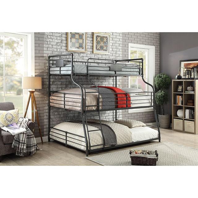 Olga III Sand Black Twin/Full/Queen Bunk Bed Half Price Furniture