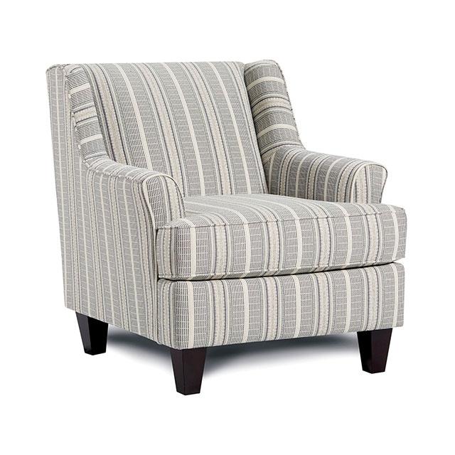 PORTHCAWL Accent Chair, Stripe Half Price Furniture