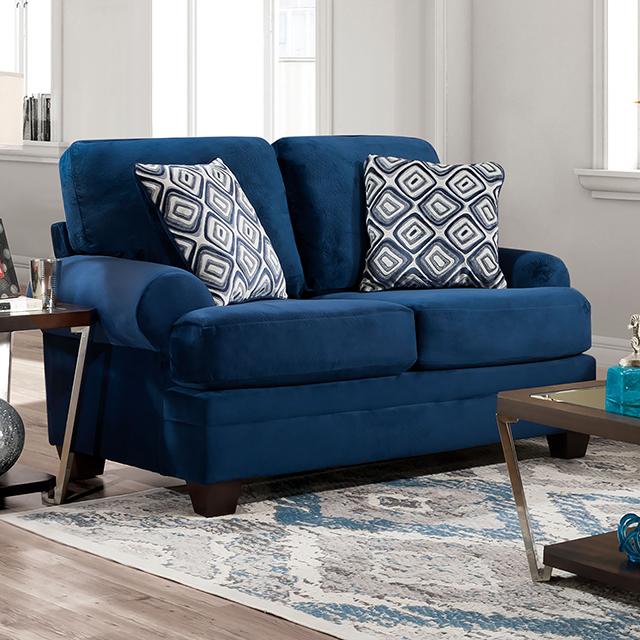 WALDSTONE Loveseat, Navy Half Price Furniture