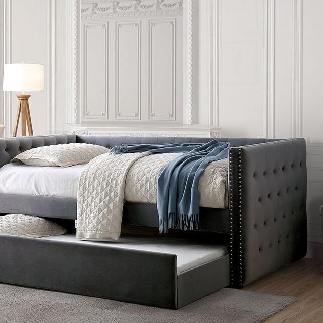Susanna Gray Daybed w/ Trundle, Gray Susanna Gray Daybed w/ Trundle, Gray Half Price Furniture
