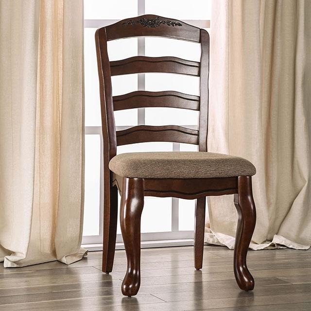 Townsville Dark Walnut/Tan Side Chair (2/CTN)  Las Vegas Furniture Stores