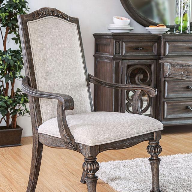 ARCADIA Rustic Natural Tone/ Ivory Arm Chair (2/CTN)  Las Vegas Furniture Stores
