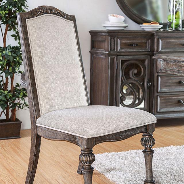ARCADIA Rustic Natural Tone/ Ivory Side Chair (2/CTN)  Las Vegas Furniture Stores