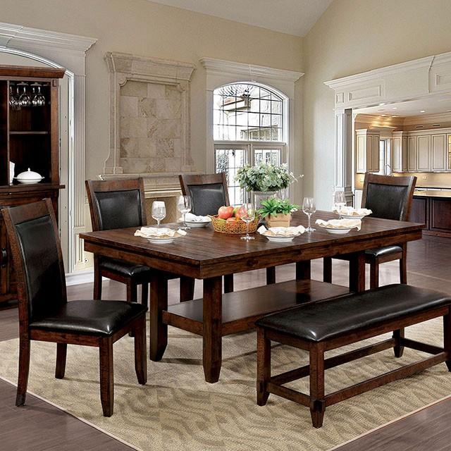 MEAGAN I Brown Cherry Dining Table  Las Vegas Furniture Stores