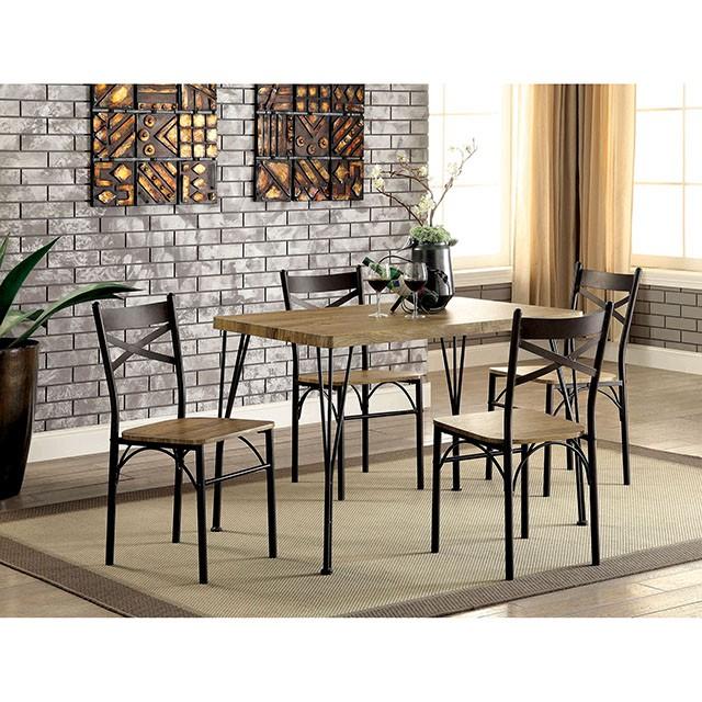BANBURY Gray/Dark Bronze 5 Pc. 43" Dining Table Set, Gray  Las Vegas Furniture Stores