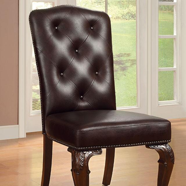Bellagio Brown Cherry/Pattern Leatherette Side Chair (2/CTN) Bellagio Brown Cherry/Pattern Leatherette Side Chair (2/CTN) Half Price Furniture