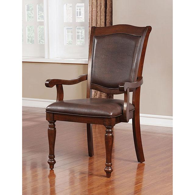 Sylvana Brown Cherry/Espresso Arm Chair (2/CTN)  Las Vegas Furniture Stores