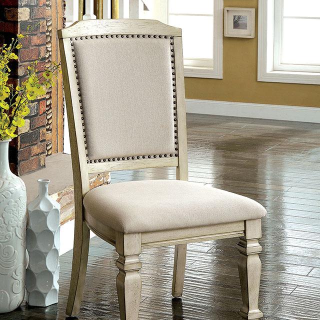 HOLCROFT Antique White/Ivory Side Chair (2/CTN)  Las Vegas Furniture Stores