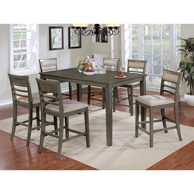 Fafnir Weathered Gray/Beige 7 Pc. Counter Ht. Table Set  Las Vegas Furniture Stores