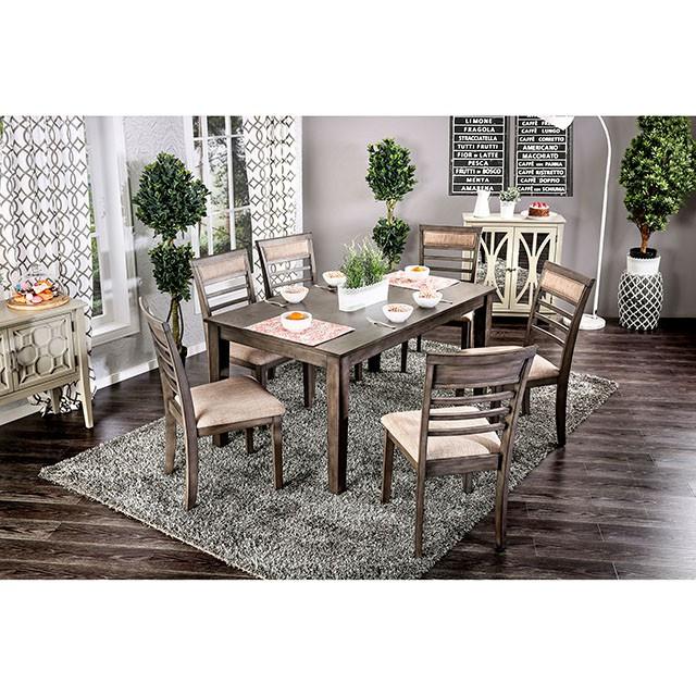 TAYLAH Weathered Gray/Beige 7 Pc. Dining Table Set  Las Vegas Furniture Stores