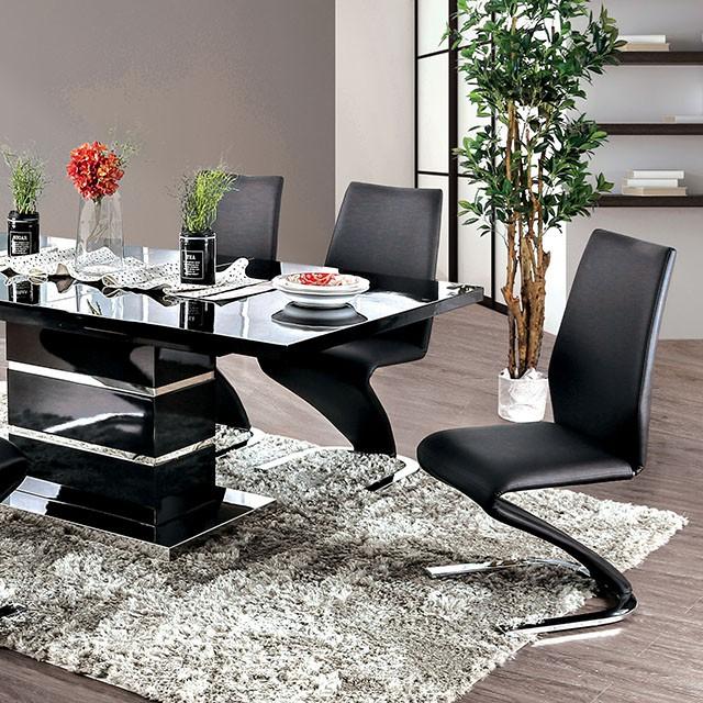 Midvale Black/Chrome Dining Table  Las Vegas Furniture Stores