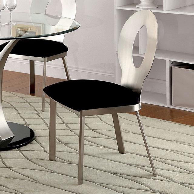 VALO Silver/Black Side Chair (2/CTN)  Las Vegas Furniture Stores