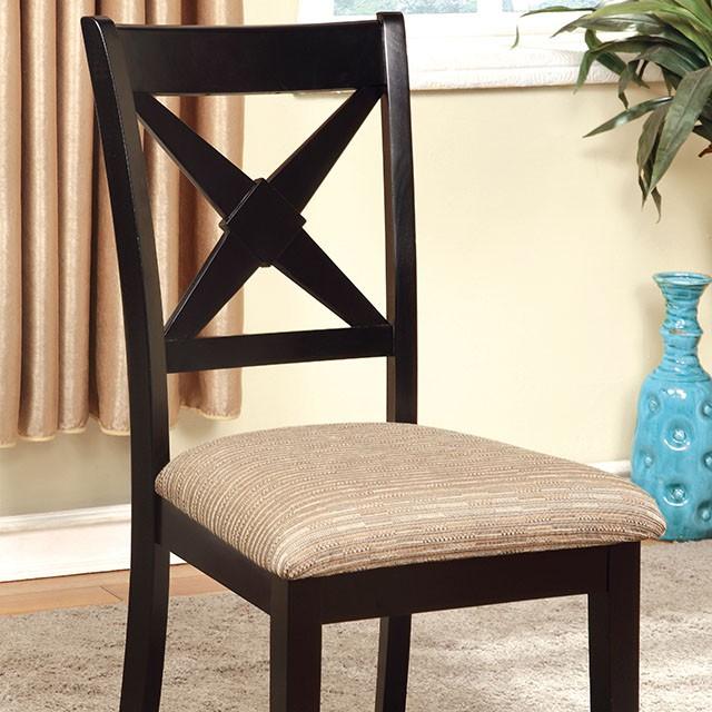 Liberta Black/Beige Side Chair (2/CTN)  Las Vegas Furniture Stores